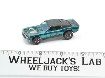 Mustang Boss Hoss Aqua BLACK ROOF 1971 Redline Hot Wheels Mattel Vintage RL