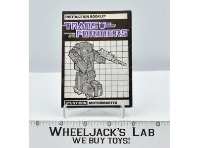 Motormaster Action Figure Instruction Manual Booklet 1986 Hasbro G1 Transformers