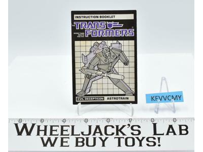 Astrotrain Instructions Manual Booklet 1985 Hasbro G1 Transformers Vintage