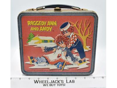 Raggedy Ann &amp; Andy Metal Lunchbox W/Thermos 1973 Aladdin Industries