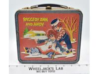 Raggedy Ann &amp; Andy Metal Lunchbox W/Thermos 1973 Aladdin Industries