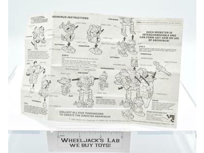 Abominus Terrorcons Instruction Sheet Manual 1987 Hasbro G1 Transformers