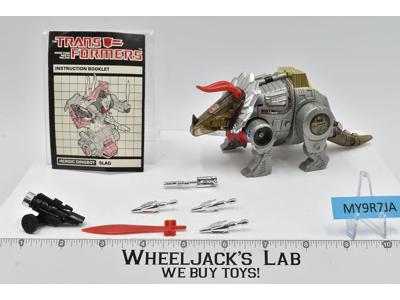 Slag 100% Complete 1985 Vintage G1 Transformers Triceratops Action Figure