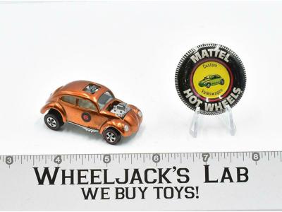 Custom Volkswagen Orange With Button 1967 Redline Hot Wheels Mattel Vintage RL