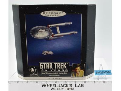 Star Trek 30 Years Set of 2 Ornaments MIB 1996 Hallmark Ornament Voice Magic
