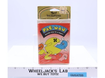 Pac-Man Party Invitations w/ Envelopes 1982 C.A. Reed Vintage SEALED NEW
