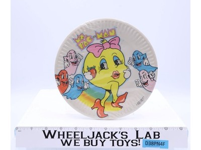 Ms. Pac-Man Paper Party Plates 7 Inches 1982 C.A. Reed Vintage SEALED NEW