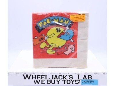 Pac-Man Party Facial Tissue Napkins Reed 1982 Vintage LARGE