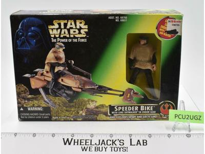 Speeder Bike W/Luke Skywalker In Endor Gear Star Wars POTF 1996 Kenner MIB