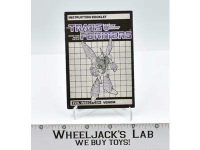 Venom Action Figure Instructions Manual Booklet 1985 Vintage G1 Transformers