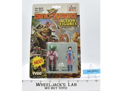 Skwirm &amp; Serena Dino Riders German Siso 1989 Tyco NEW MOSC SEALED
