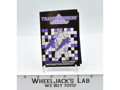 Skullgrin Action Figure Instruction Manual Booklet 1987 Hasbro G1 Transformers