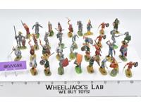 Lot of 35 Elastolin Figurines Medieval Knights Princess Soldiers 1.75in Figures
