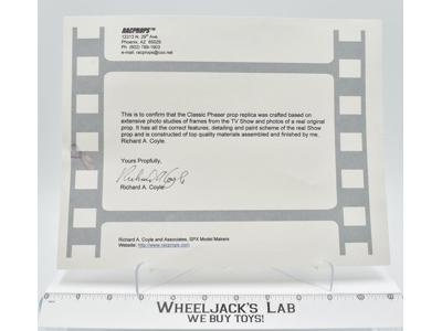 Classic Phaser Prop Certificate of Authenticity Richard A. Coyle