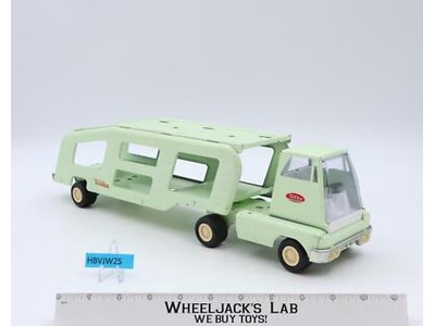 #1096 Mint Green Car Hauler Pressed Steel 1960s Tonka Vintage Motor Transport