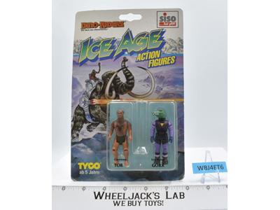 Tor &amp; Gorr Ice Age Dino Riders German Siso 1989 Tyco NEW MOSC SEALED