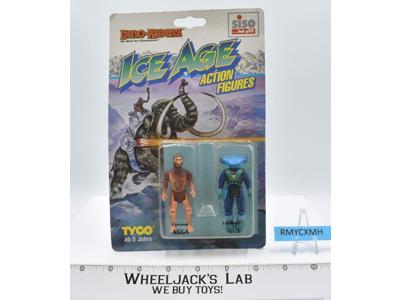 Agga &amp; Gill Ice Age Dino Riders German Siso 1989 Tyco NEW MOSC SEALED