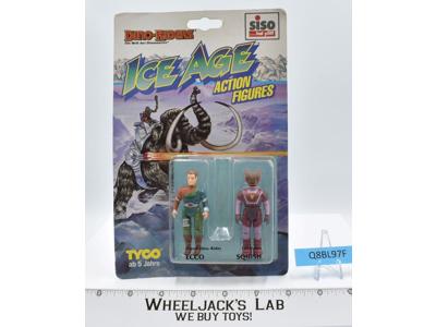 Ecco &amp; Squish Ice Age Dino Riders German 1989 Tyco NEW MOSC SEALED