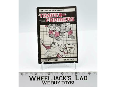 Sky Lynx Action Figure Instruction Manual 1986 Hasbro G1 Transformers