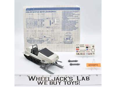 Polar Battle Bear Skimobile W/PARTIAL STICKER SHEET 100% Complete GI Joe Vehicle