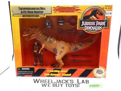 Tyrannosaurus Rex with Dino Hunter Jurassic Park Dinosaurs 1999 Hasbro SEALED