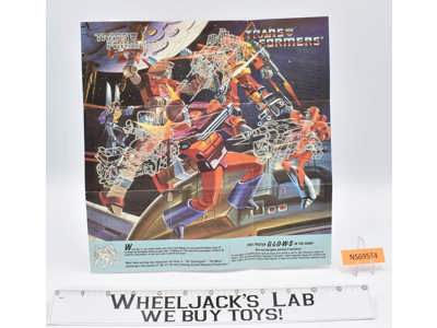 Rodimus Wreck-Gar Insert Poster Glow In The Dark 1986 G1 Transformers Vintage