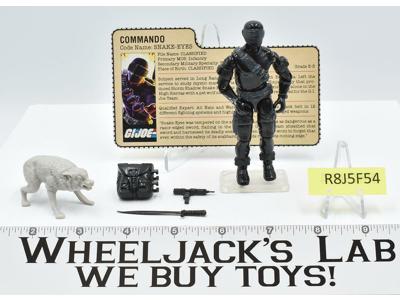 Snake Eyes &amp; Timber  V2 100% Complete 1985 GI Joe Vintage Hasbro Action Figure