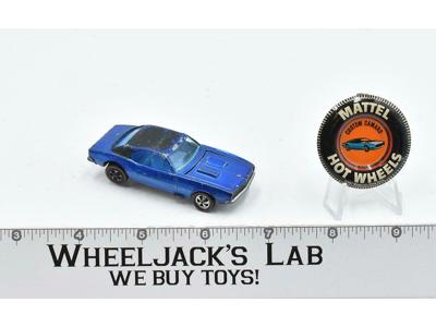 Custom Camaro Blue With Button Painted Roof 1968 Redline Hot Wheels Mattel