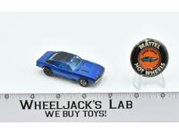 Custom Camaro Blue With Button Painted Roof 1968 Redline Hot Wheels Mattel
