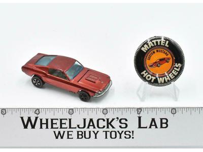 Custom Mustang Red With Button1968 Redline Hot Wheels Mattel Vintage RL