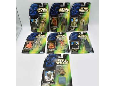 Lot of 7 Star Wars Power of the Force 1997 Kenner Figures NEW MOSC Yoda Han Luke
