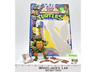 Movie Star Mike w/Cardback NR MINT 100% Complete TMNT 1992 Playmates Vintage