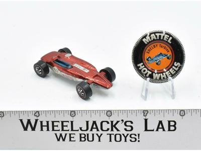 Shelby Turbine Red With Button 1969 Redline Hot Wheels Mattel Vintage RL