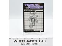 Shrapnel Action Figure Instruction Booklet Manual 1985 Vintage G1 Transformers
