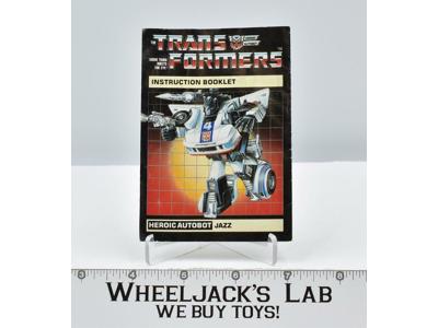 Jazz Action Figure Instruction Manual Booklet 1984 Hasbro G1 Transformers
