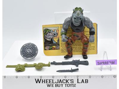 Rocksteady SOFT HEAD 100% Complete + Card Teenage Mutant Ninja Turtles TMNT 1988