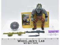 Rocksteady SOFT HEAD 100% Complete + Card Teenage Mutant Ninja Turtles TMNT 1988