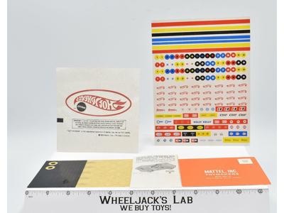 Hot Wheels Sticker Sheets 1969 Mattel Vintage