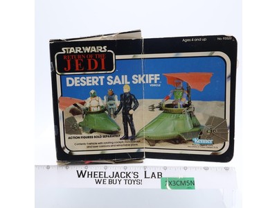 Desert Sail Skiff 100% Complete W/Box ROTJ 1983 Star Wars Vintage Kenner Vehicle