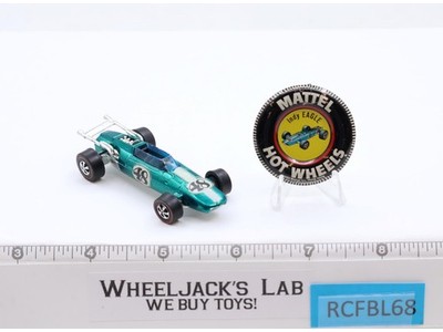 Indy Eagle Aqua w/ Button Hot Wheels 1969 Redline Mattel Vintage RL