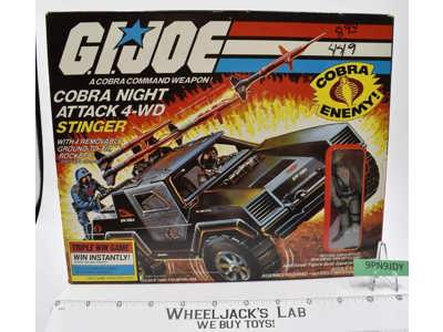 Night Attack 4-WD Stinger GI Joe 1985 Hasbro Action Figure Vehicle SEALED MISB