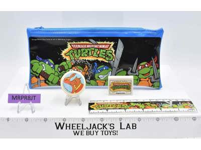 TMNT Pencil Pouch Sharpener Ruler Eraser 1989 Mirage Studios