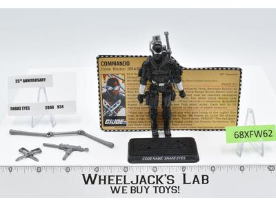 Snake Eyes v34 100% Complete GI Joe 25th Anniversary 2008 Hasbro Figure