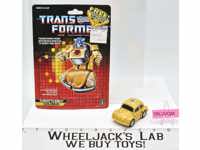 Goldbug NR MINT FIGURE 100% Complete W/CARDBACK 1986 Vintage G1 Transformers
