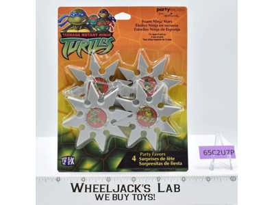 TMNT Foam Ninja Stars MOSC 4 Ct 2003 Party Express Mirage Studios