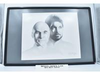 Jean Luc-Picard and William Riker Black and White Poster 1992