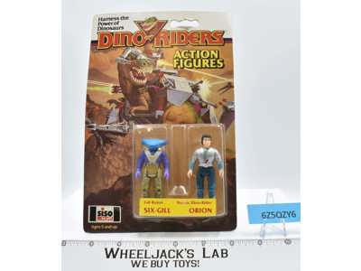 Six-Gill &amp; Orion Dino Riders English Siso 1989 Tyco NEW MOSC SEALED