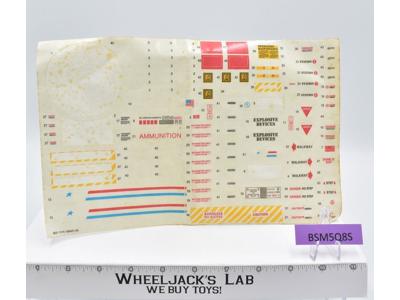 Tactical Battle Platform Decal Sticker Sheet G.I. Joe 1985 Hasbro Vintage