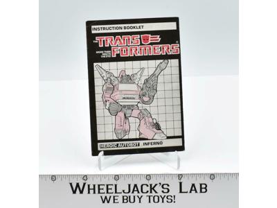 Inferno Action Figure Vintage Instruction Manual 1985 Hasbro G1 Transformers