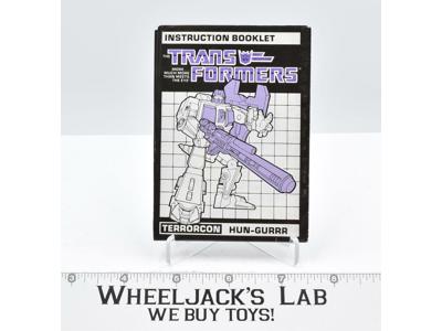 Hun-Gurrr Action Figure Instruction Booklet Manual 1987 Vintage G1 Transformers